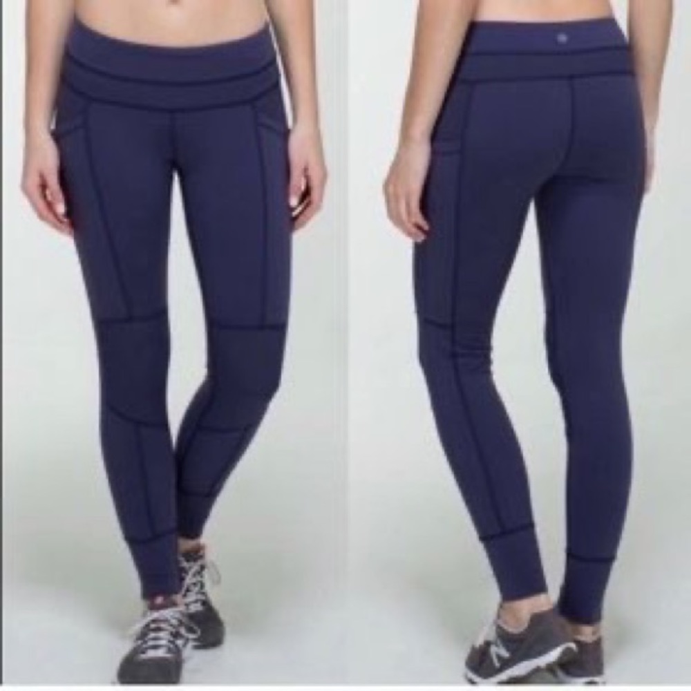 Lululemon Sun Salutation‎ Pant *Full-On Luon Cadet Blue Size 4